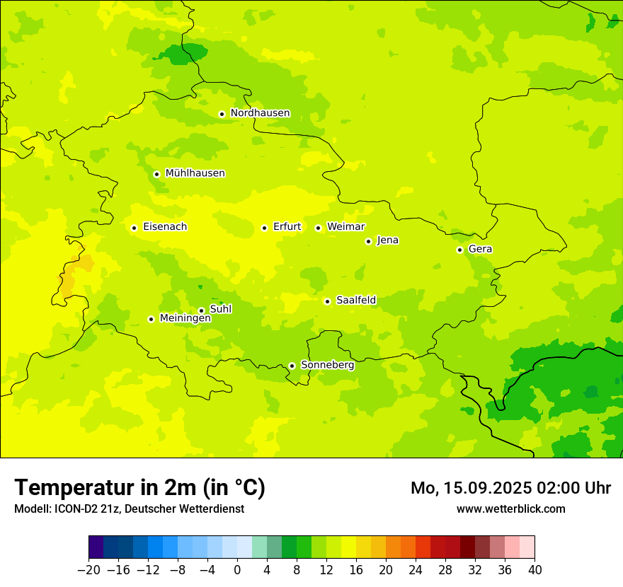 Modellkarten Temperatur