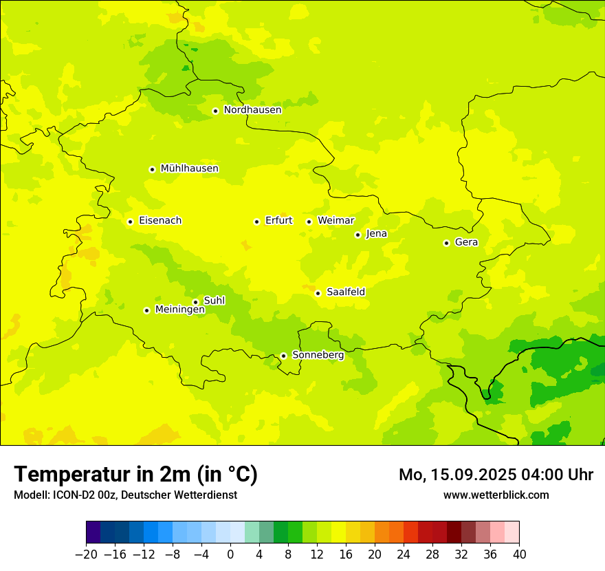Modellkarten Temperatur