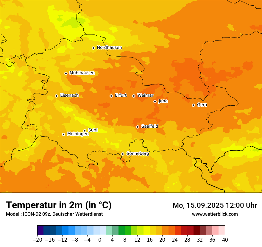 Modellkarten Temperatur