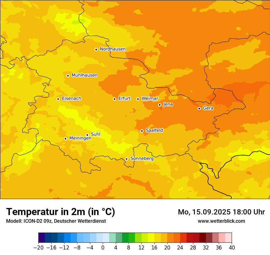 Modellkarten Temperatur