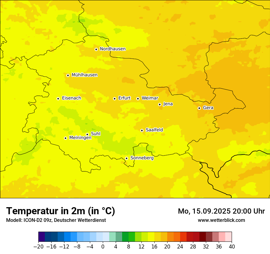 Modellkarten Temperatur