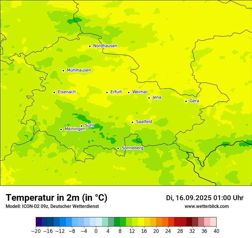 Modellkarten Temperatur