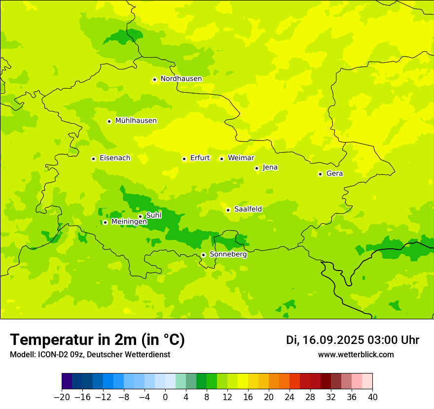 Modellkarten Temperatur