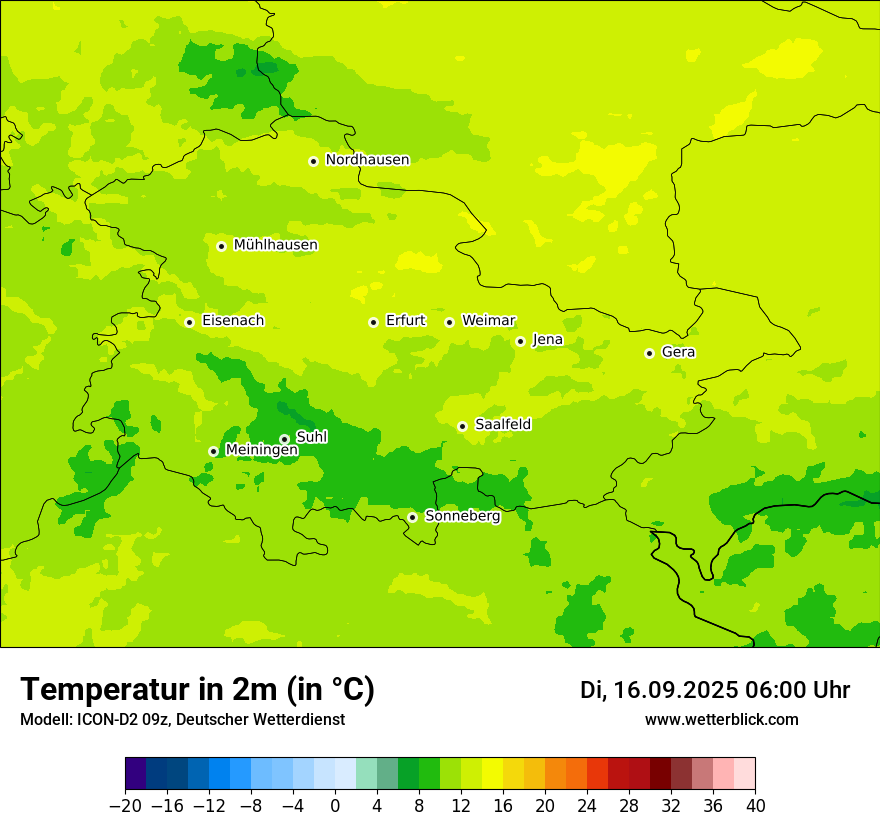 Modellkarten Temperatur