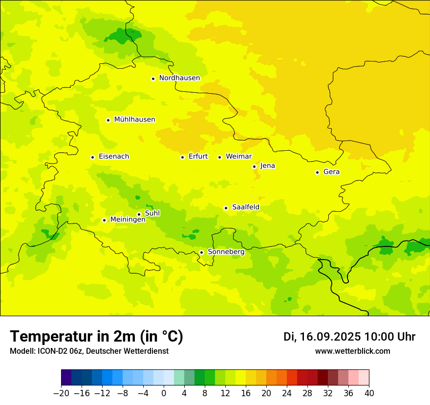 Modellkarten Temperatur
