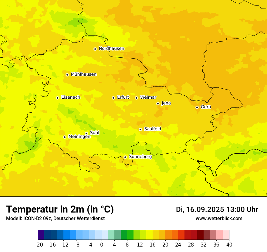 Modellkarten Temperatur
