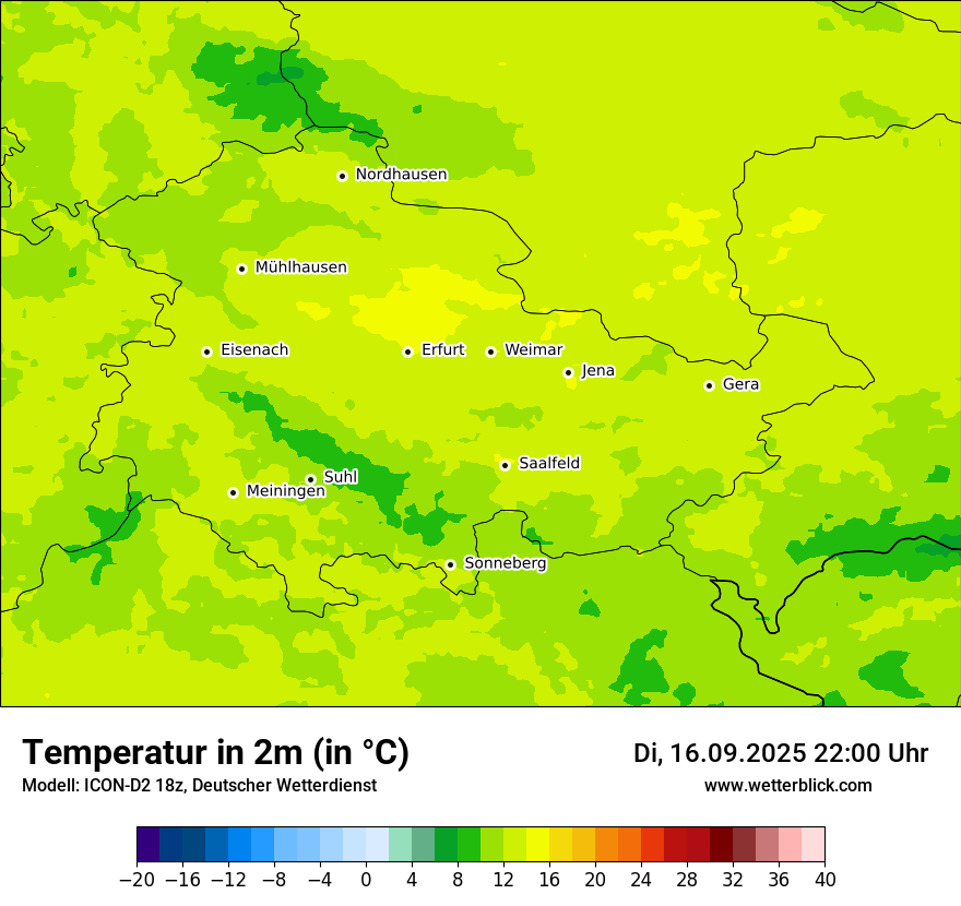 Modellkarten Temperatur