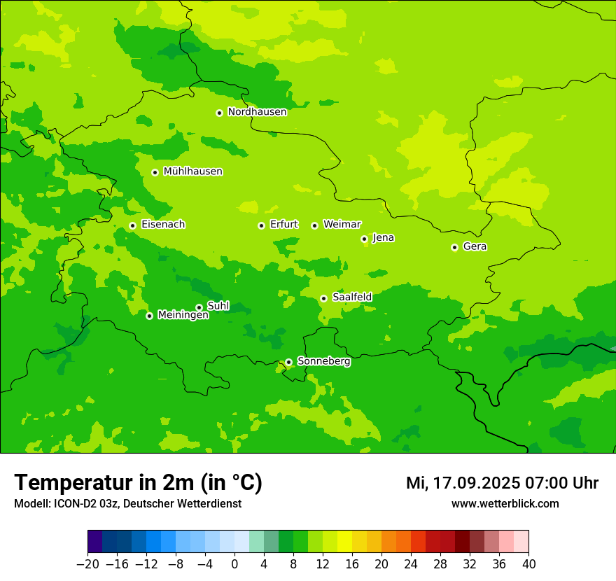 Modellkarten Temperatur