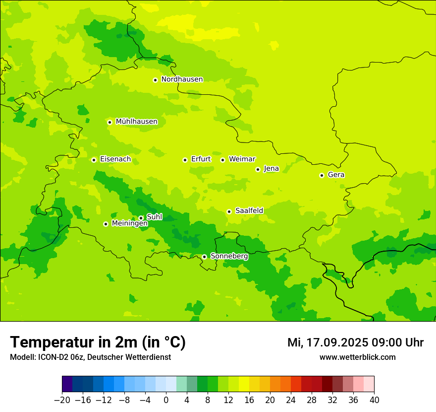 Modellkarten Temperatur