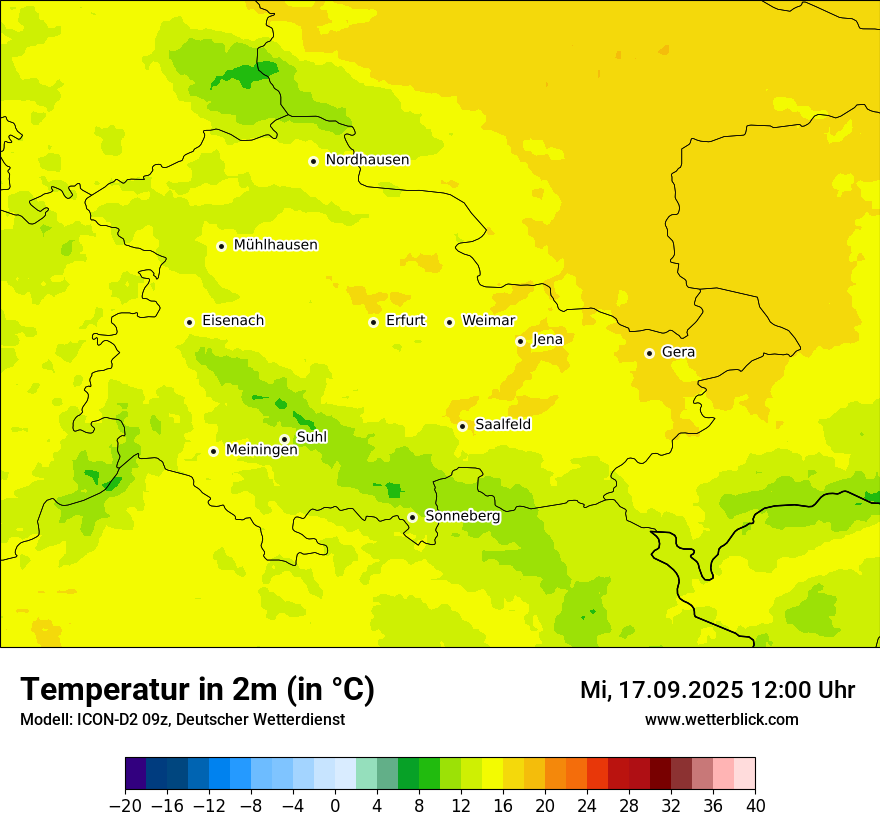 Modellkarten Temperatur