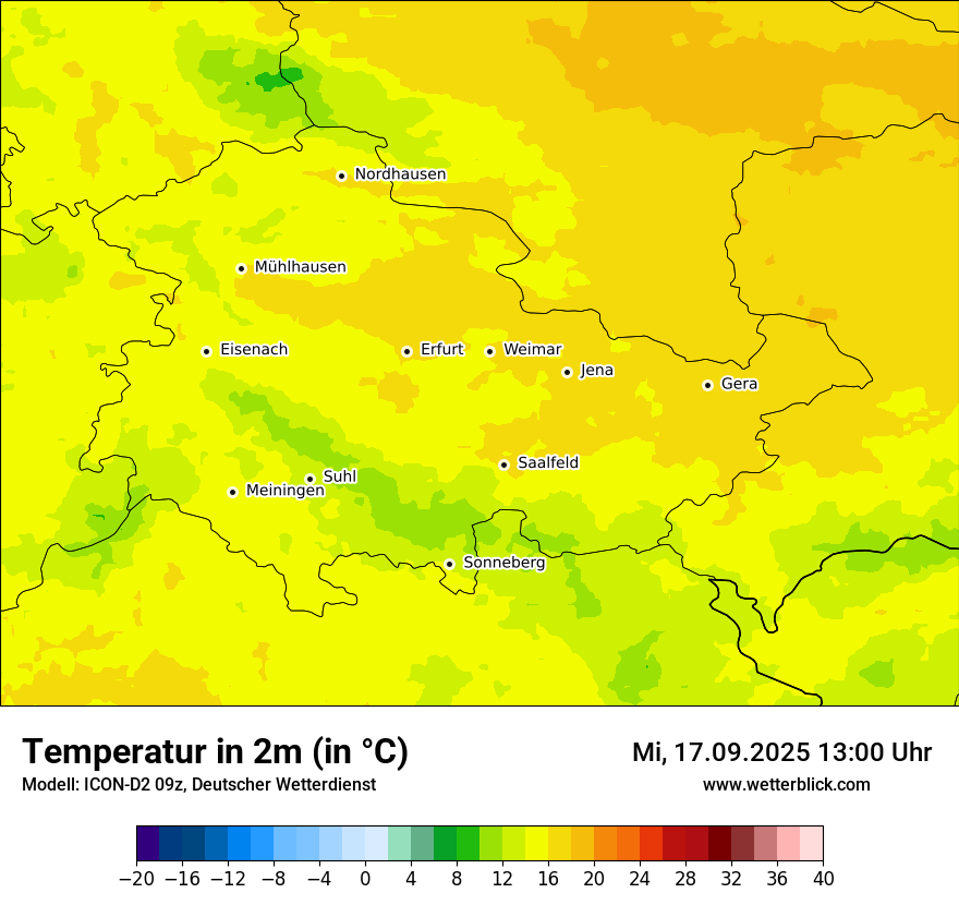 Modellkarten Temperatur