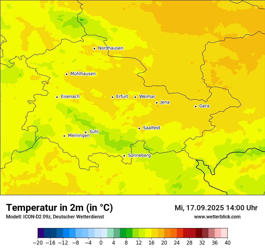 Modellkarten Temperatur