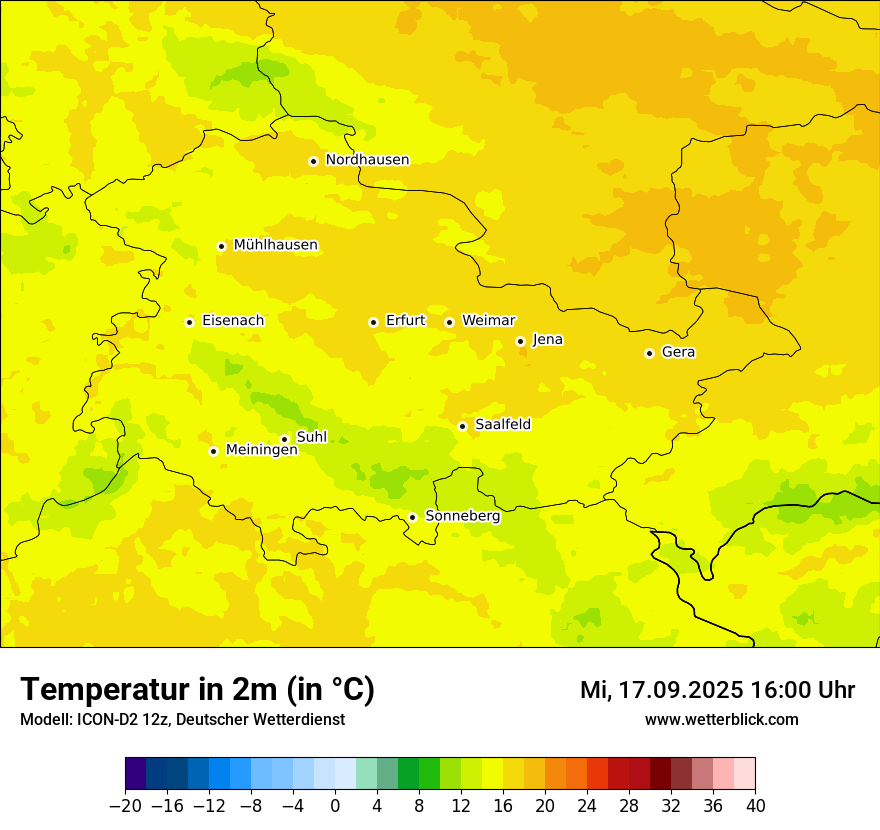 Modellkarten Temperatur