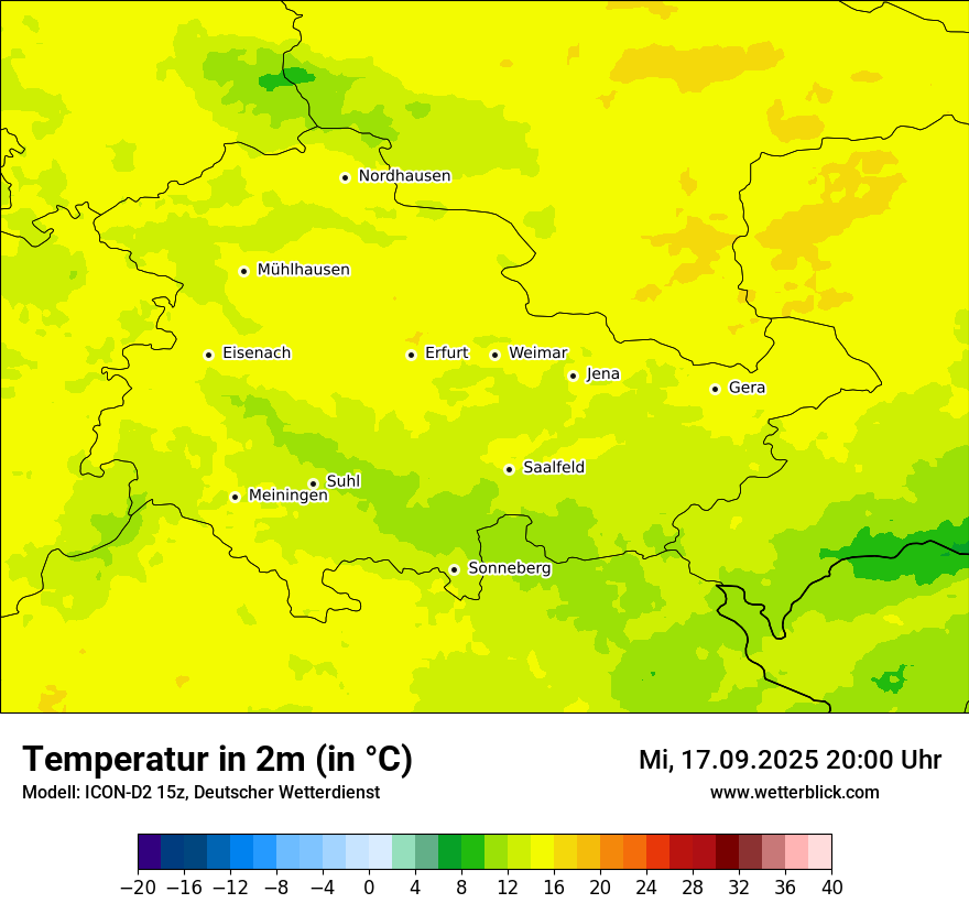 Modellkarten Temperatur