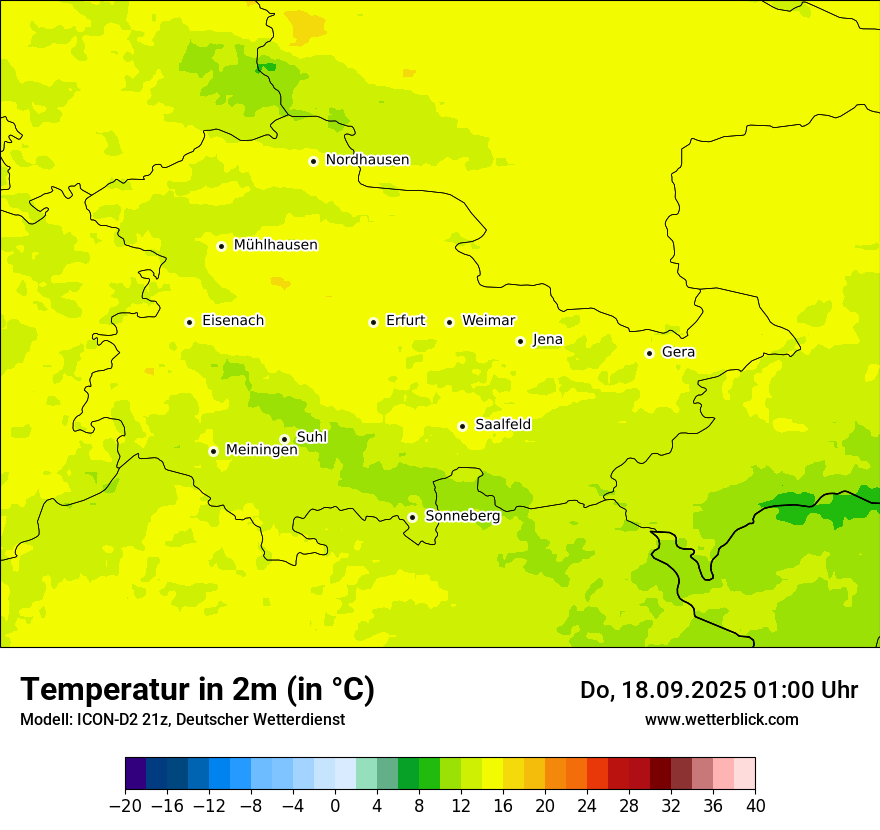 Modellkarten Temperatur
