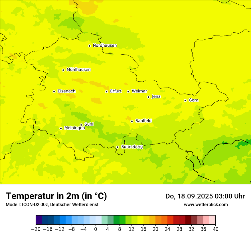 Modellkarten Temperatur