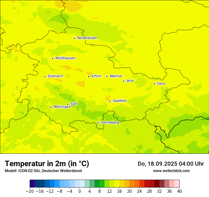 Modellkarten Temperatur