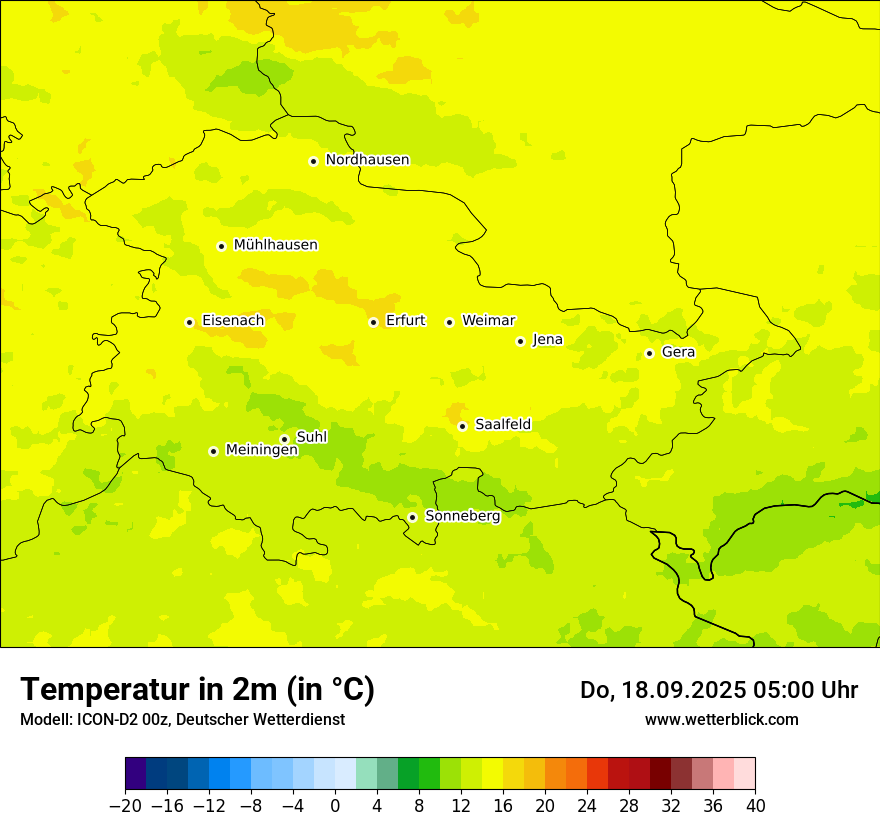 Modellkarten Temperatur