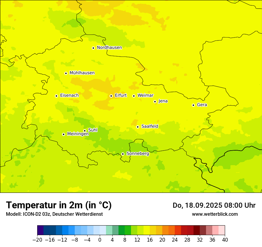 Modellkarten Temperatur