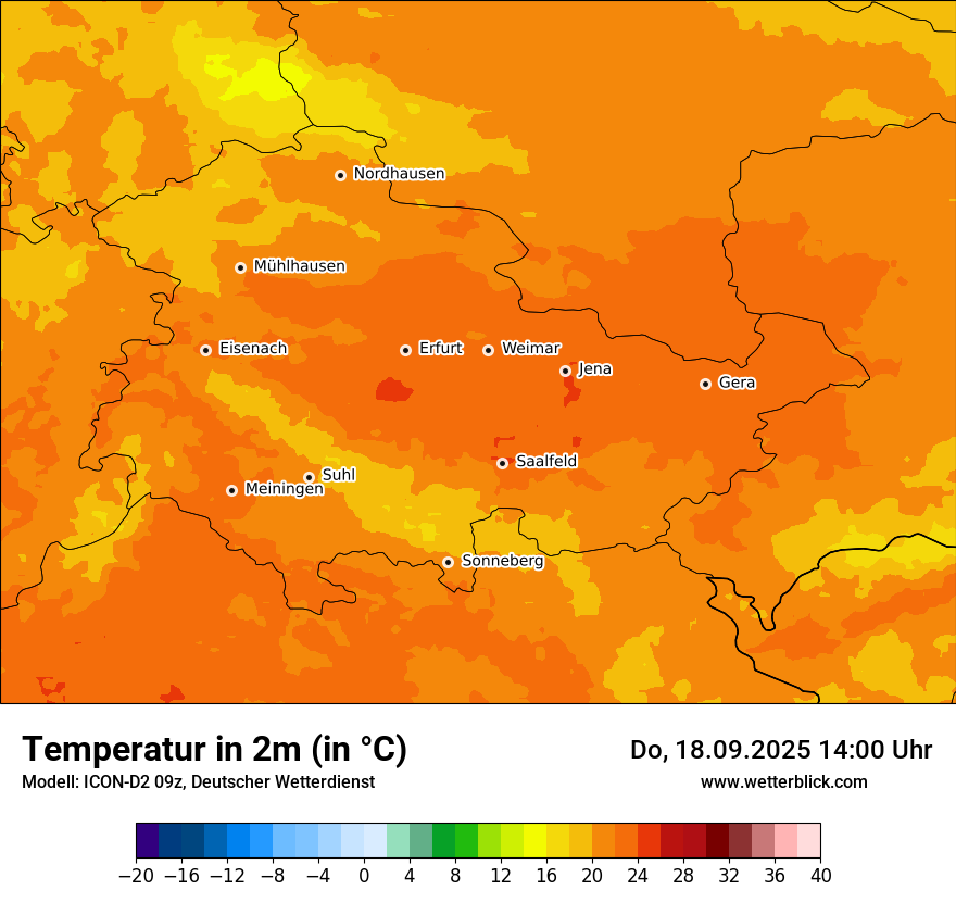 Modellkarten Temperatur
