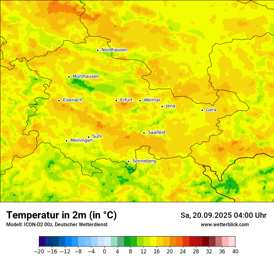 Modellkarten Temperatur