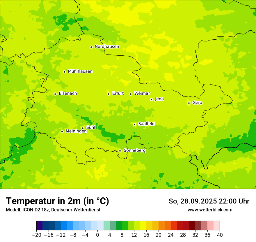 Modellkarten Temperatur