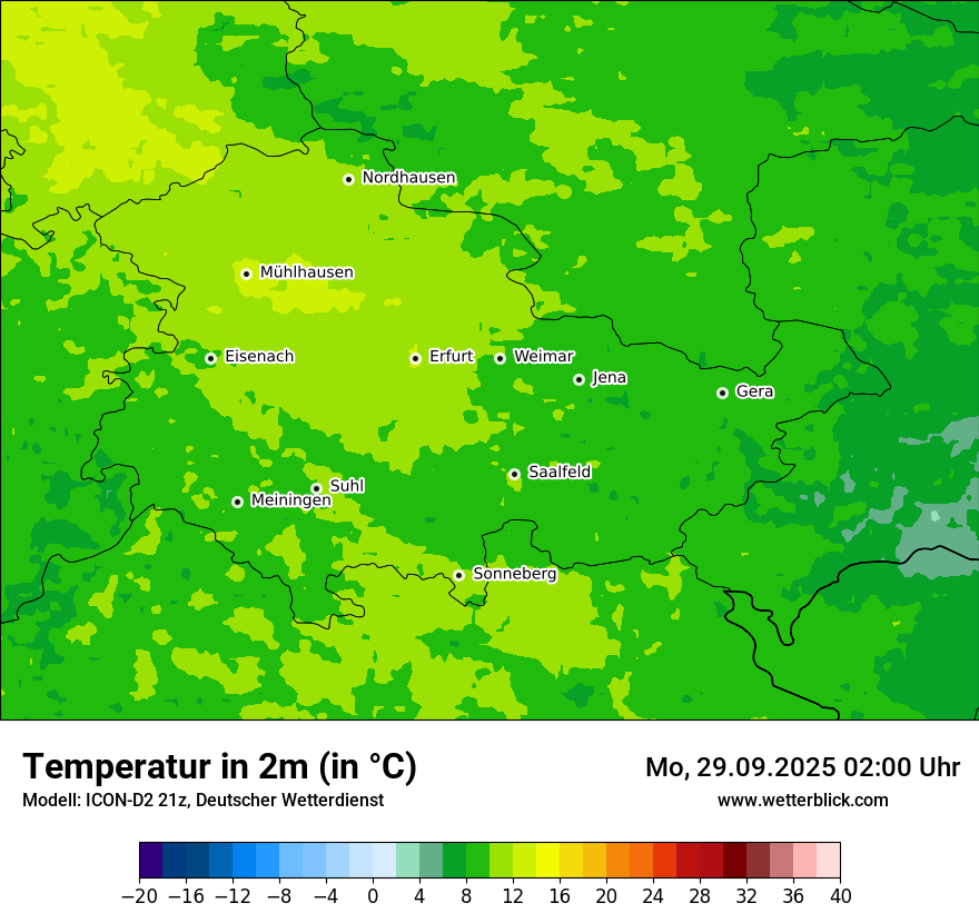 Modellkarten Temperatur