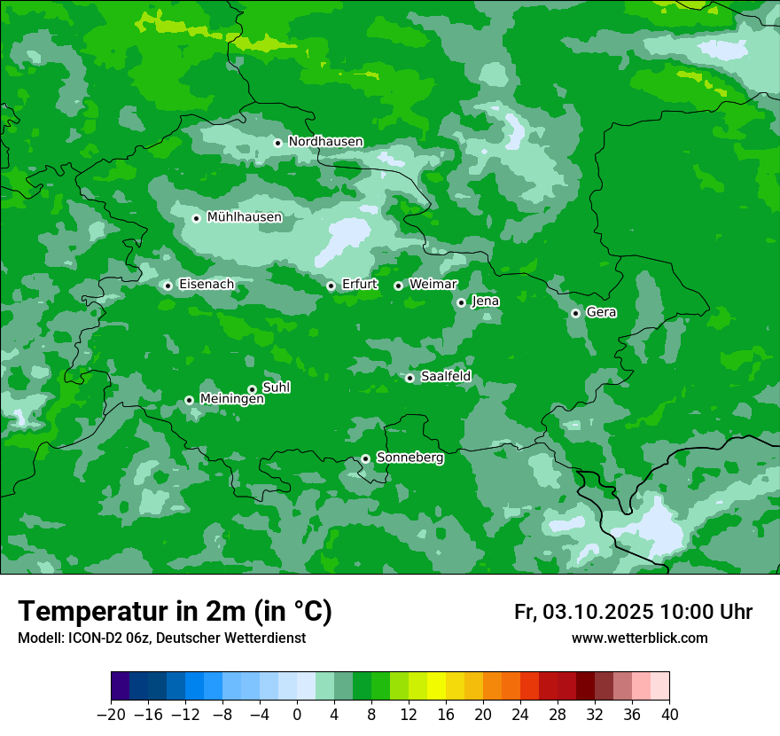 Modellkarten Temperatur