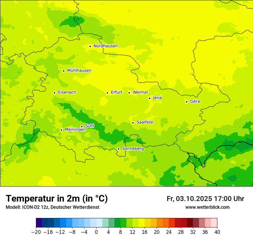 Modellkarten Temperatur