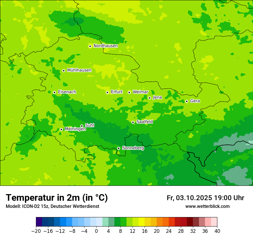 Modellkarten Temperatur