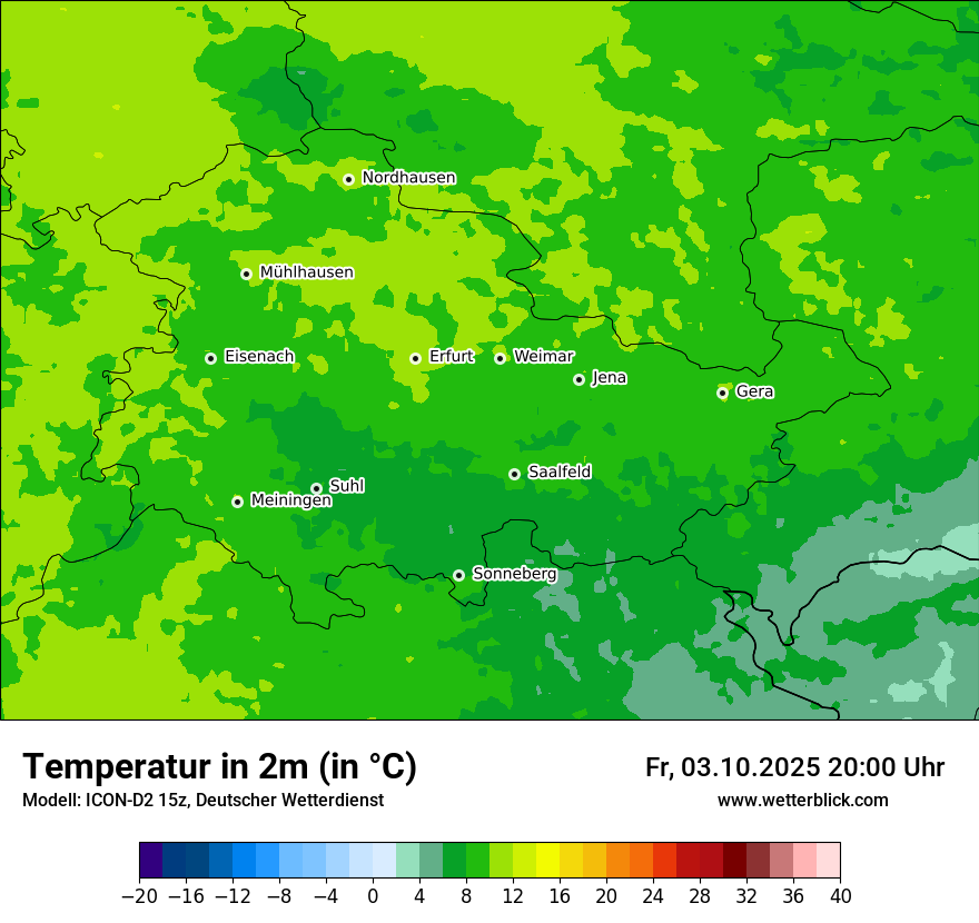Modellkarten Temperatur
