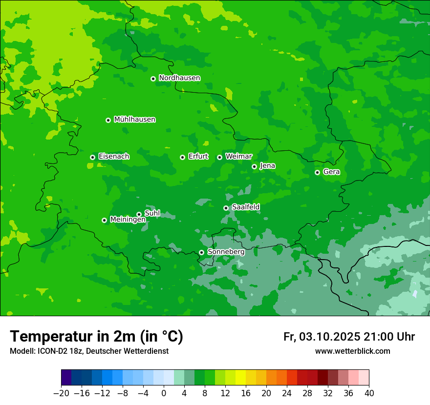 Modellkarten Temperatur
