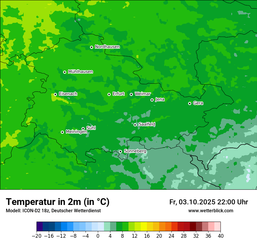 Modellkarten Temperatur
