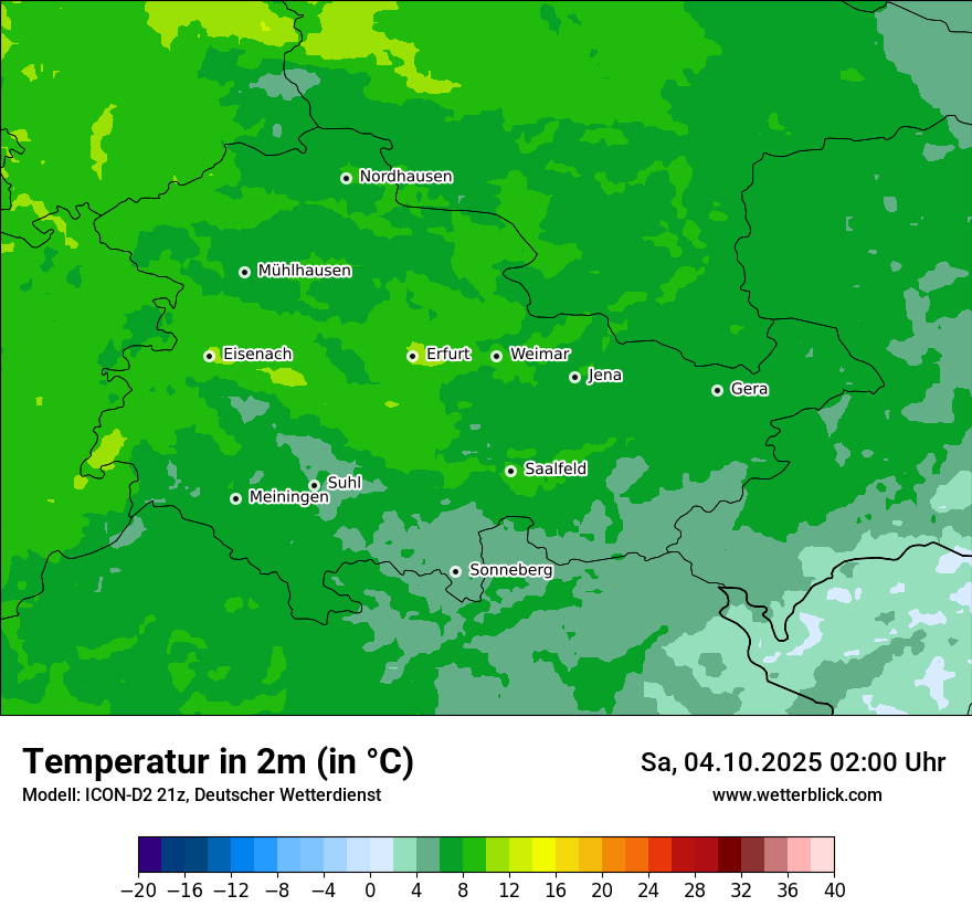 Modellkarten Temperatur