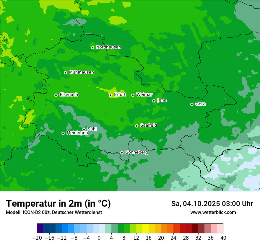 Modellkarten Temperatur