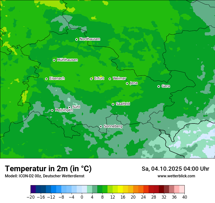 Modellkarten Temperatur