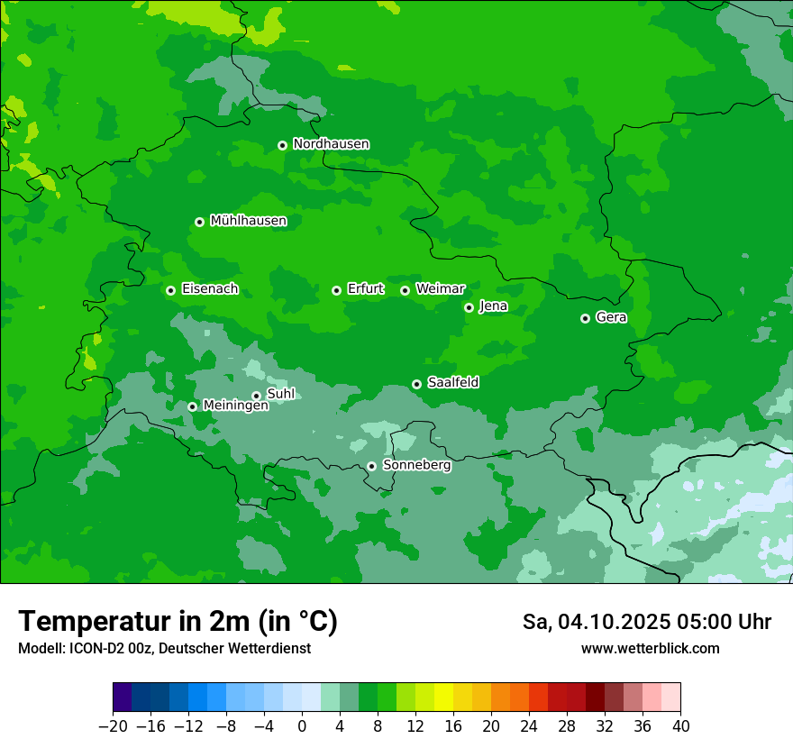 Modellkarten Temperatur