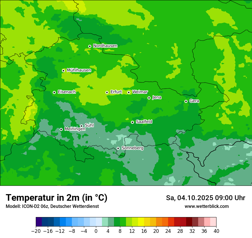Modellkarten Temperatur