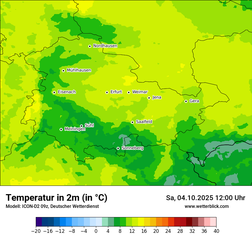 Modellkarten Temperatur