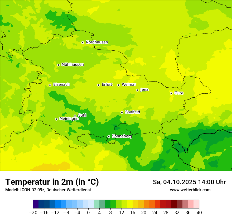 Modellkarten Temperatur