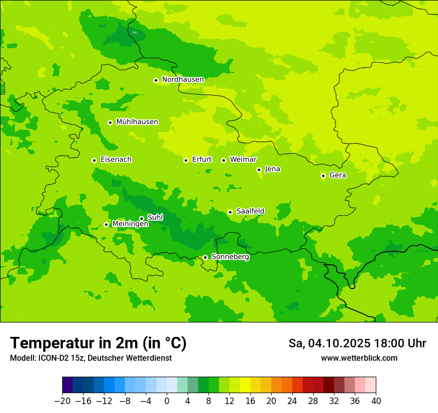 Modellkarten Temperatur