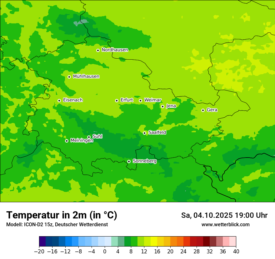 Modellkarten Temperatur
