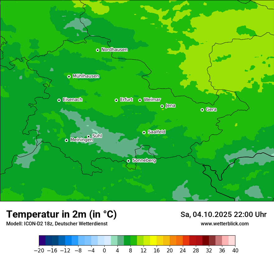 Modellkarten Temperatur