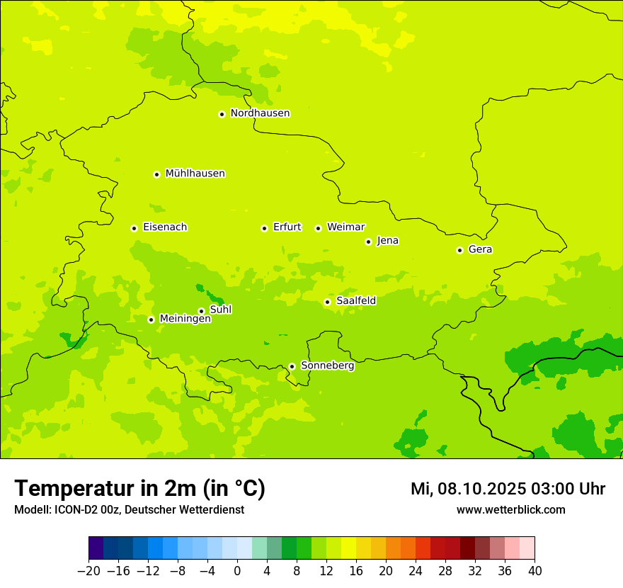 Modellkarten Temperatur