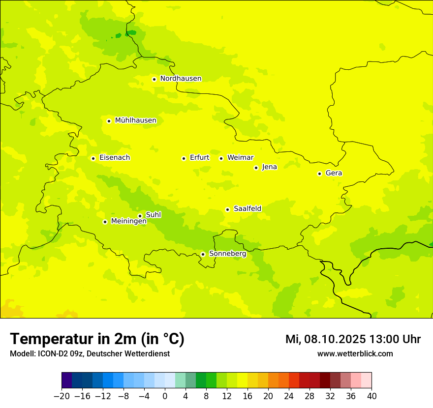 Modellkarten Temperatur