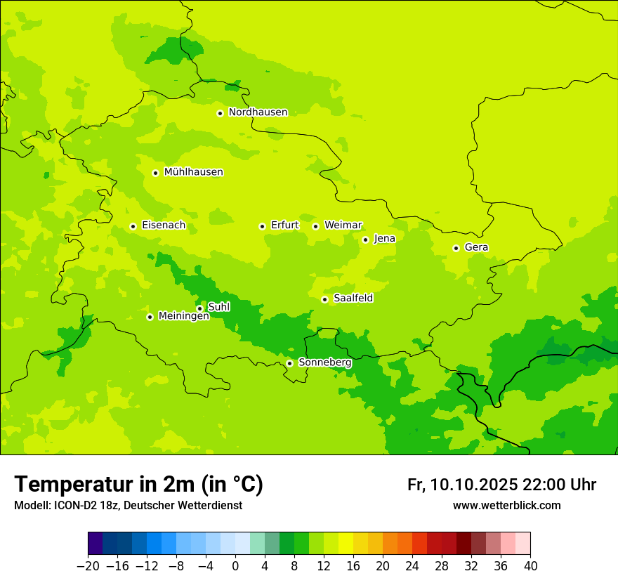 Modellkarten Temperatur