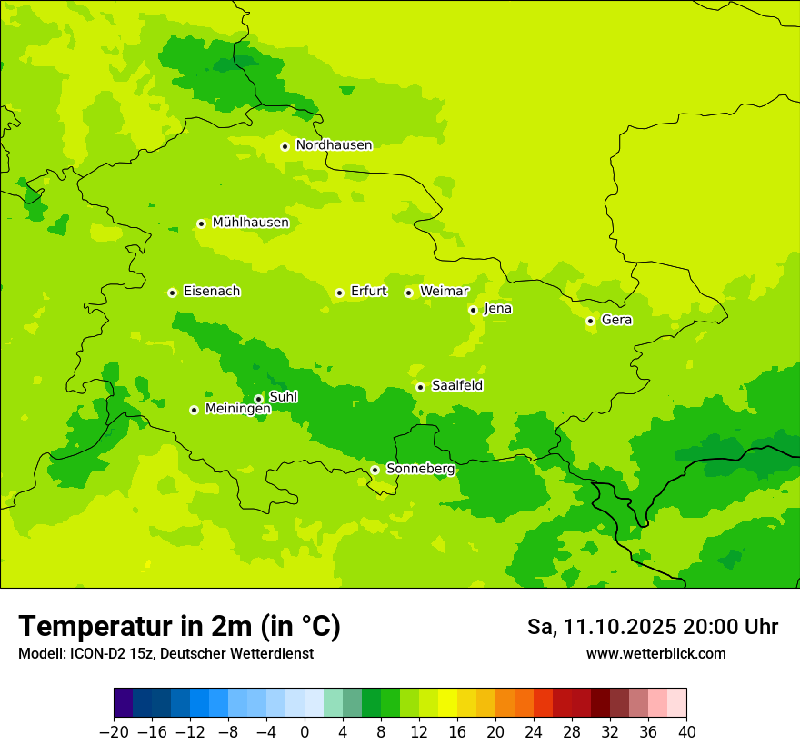 Modellkarten Temperatur
