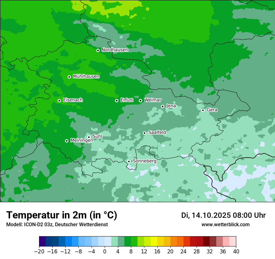 Modellkarten Temperatur