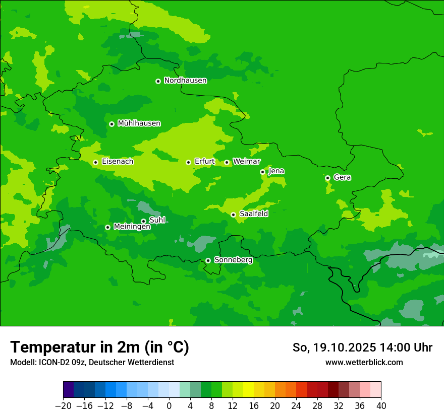 Modellkarten Temperatur