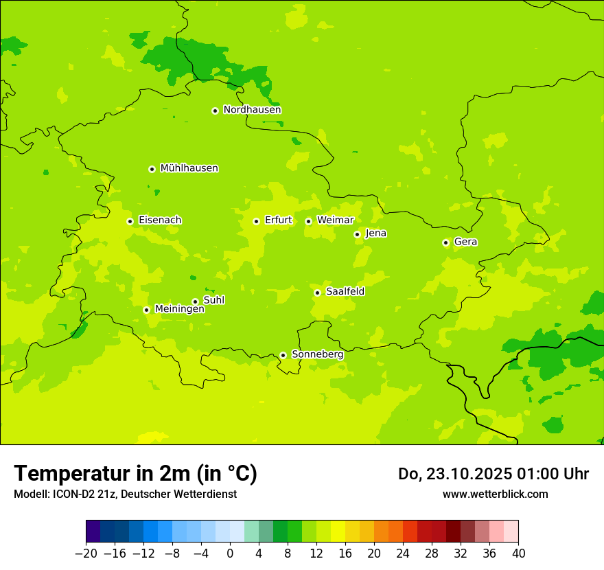 Modellkarten Temperatur